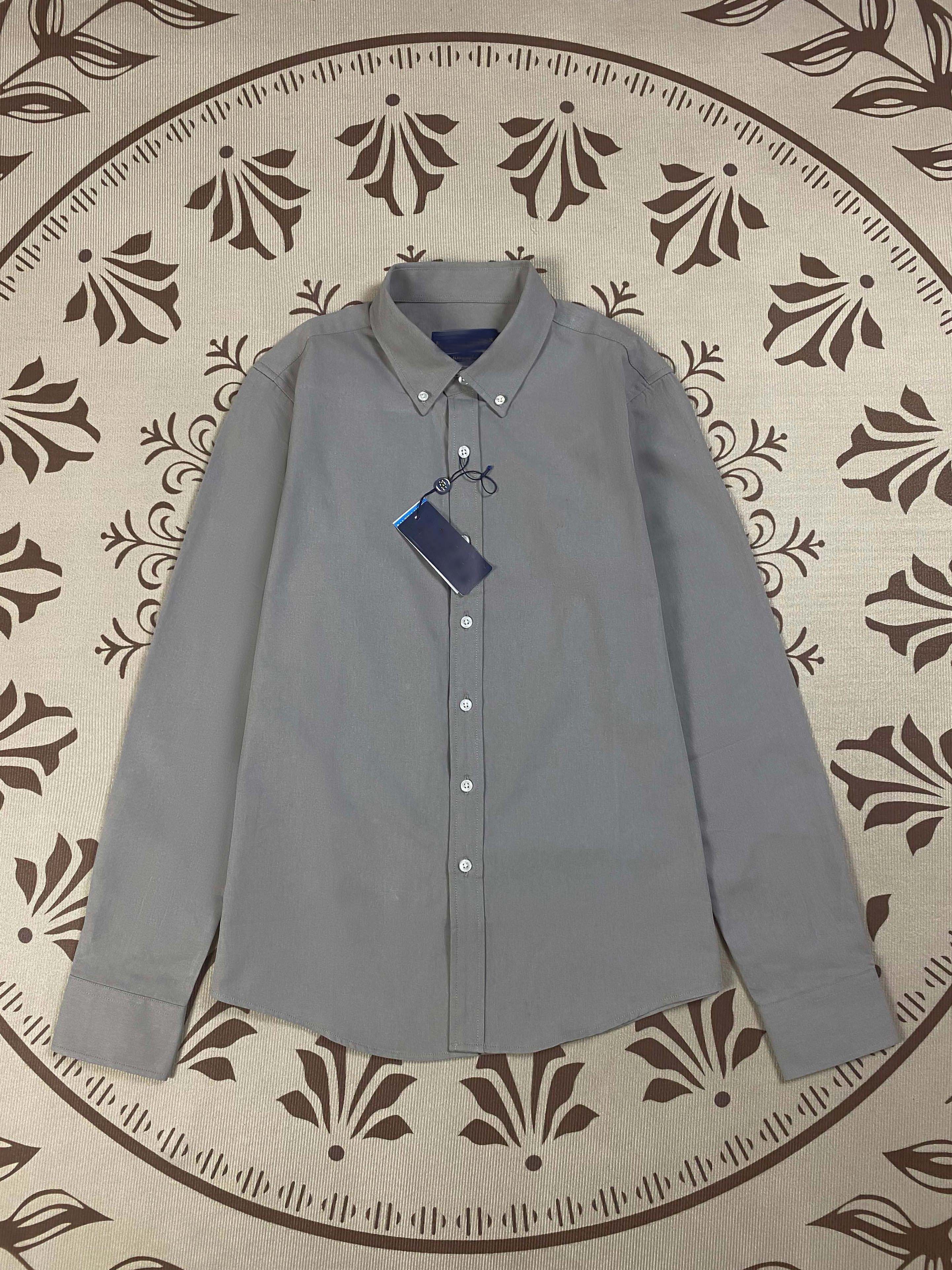 Men and women with the same new casual Joker cotton embroidered couple long sleeve shirt.