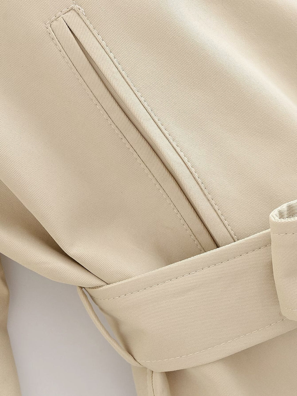 Women's New Fashion With Belt Short Single breasted Windbreaker Coat