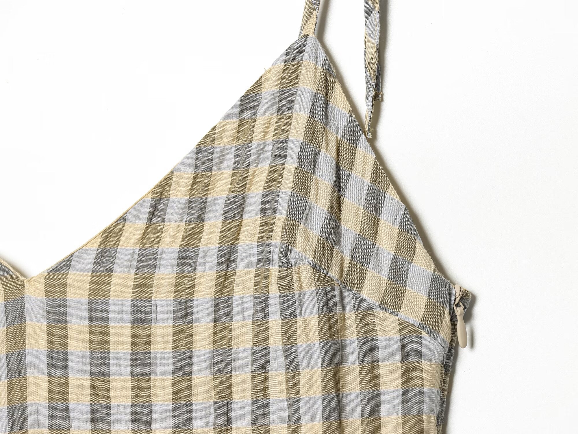 Women's layered decorative plaid suspender dress