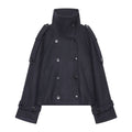 Women's thick double breasted chimney collar Coat