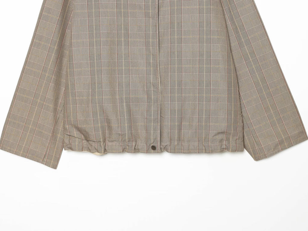 Women's double-sided wear short plaid windbreaker Coat