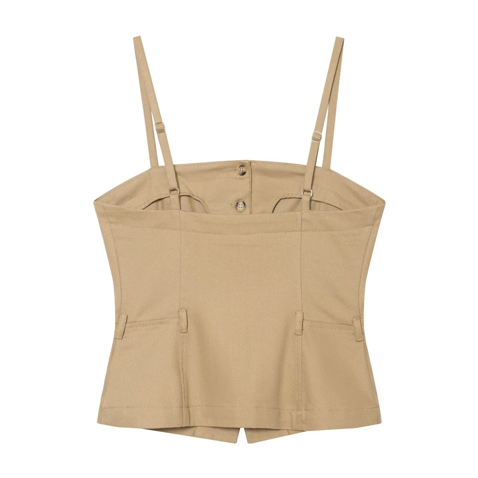 suit Women's 2 pieces backless denim suspender top+Jeans