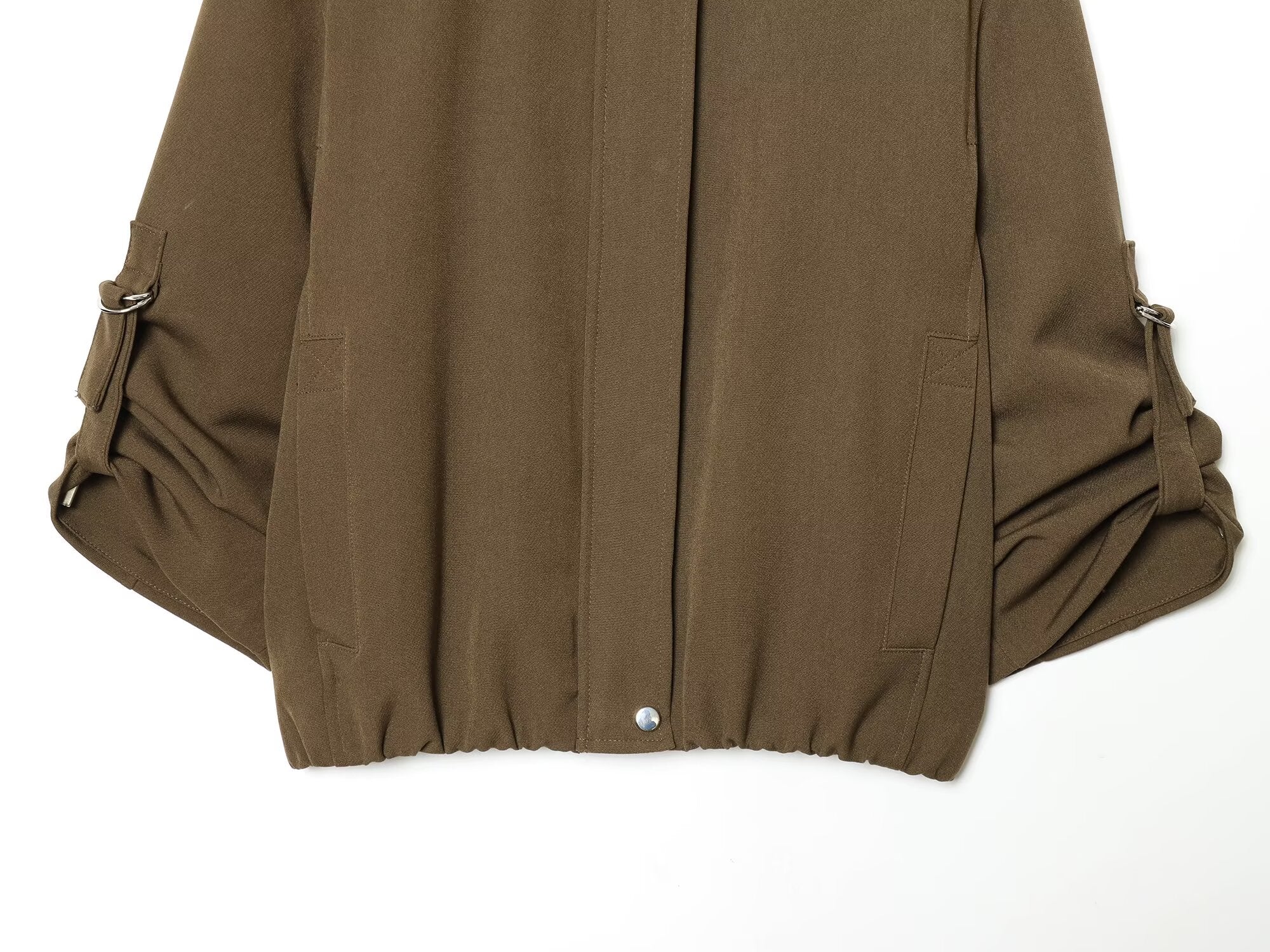 Women's rolled up sleeve design pilot jacket Coat