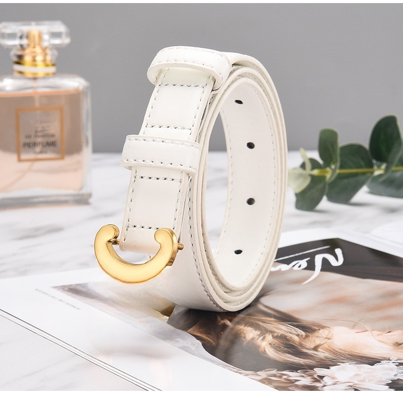 Women's New Casual Joker Multicolor Leather Vacuum Plating Vintage Bronze Buckle Buckle Belt.
